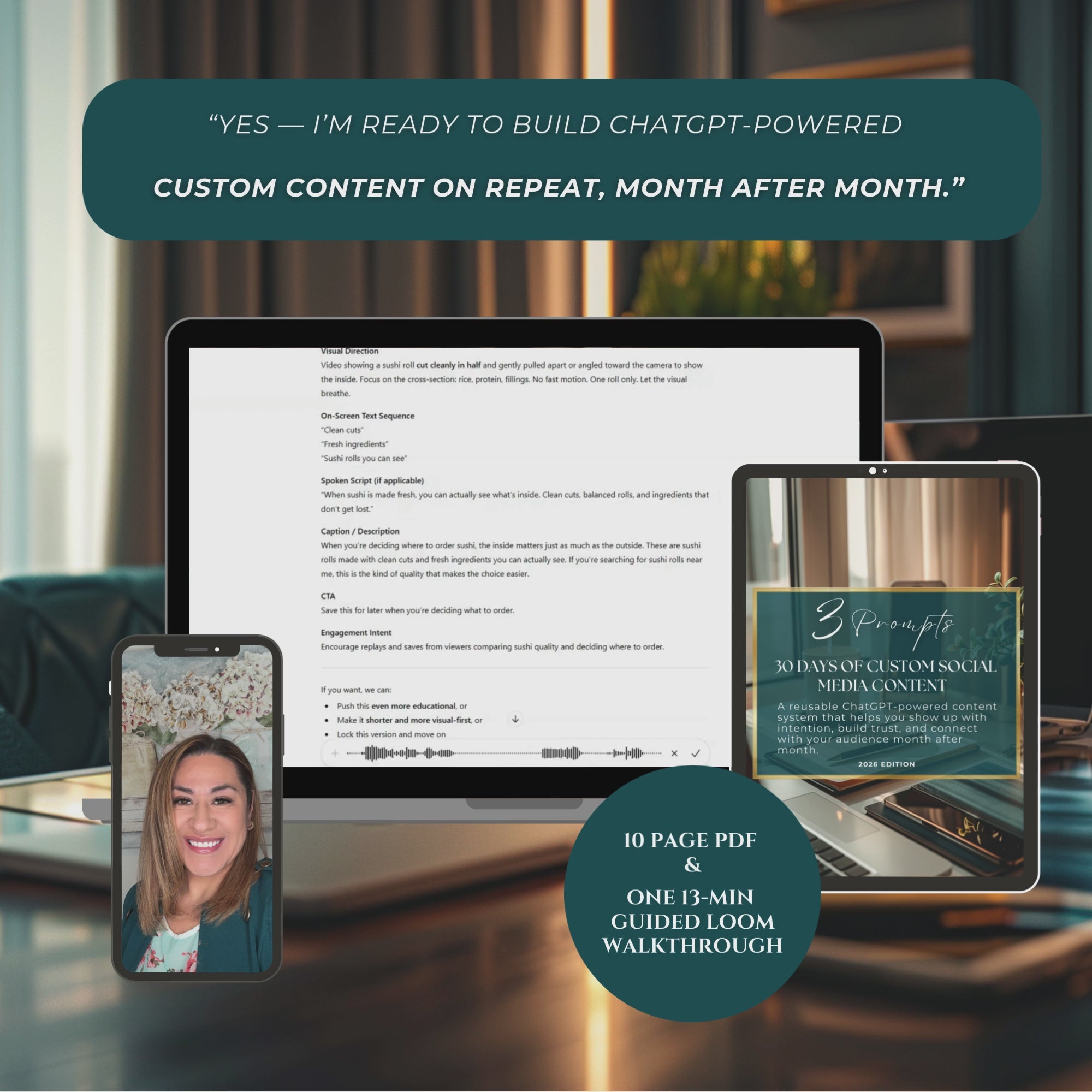 3 Prompts 30 Days of Custom Social Media Content